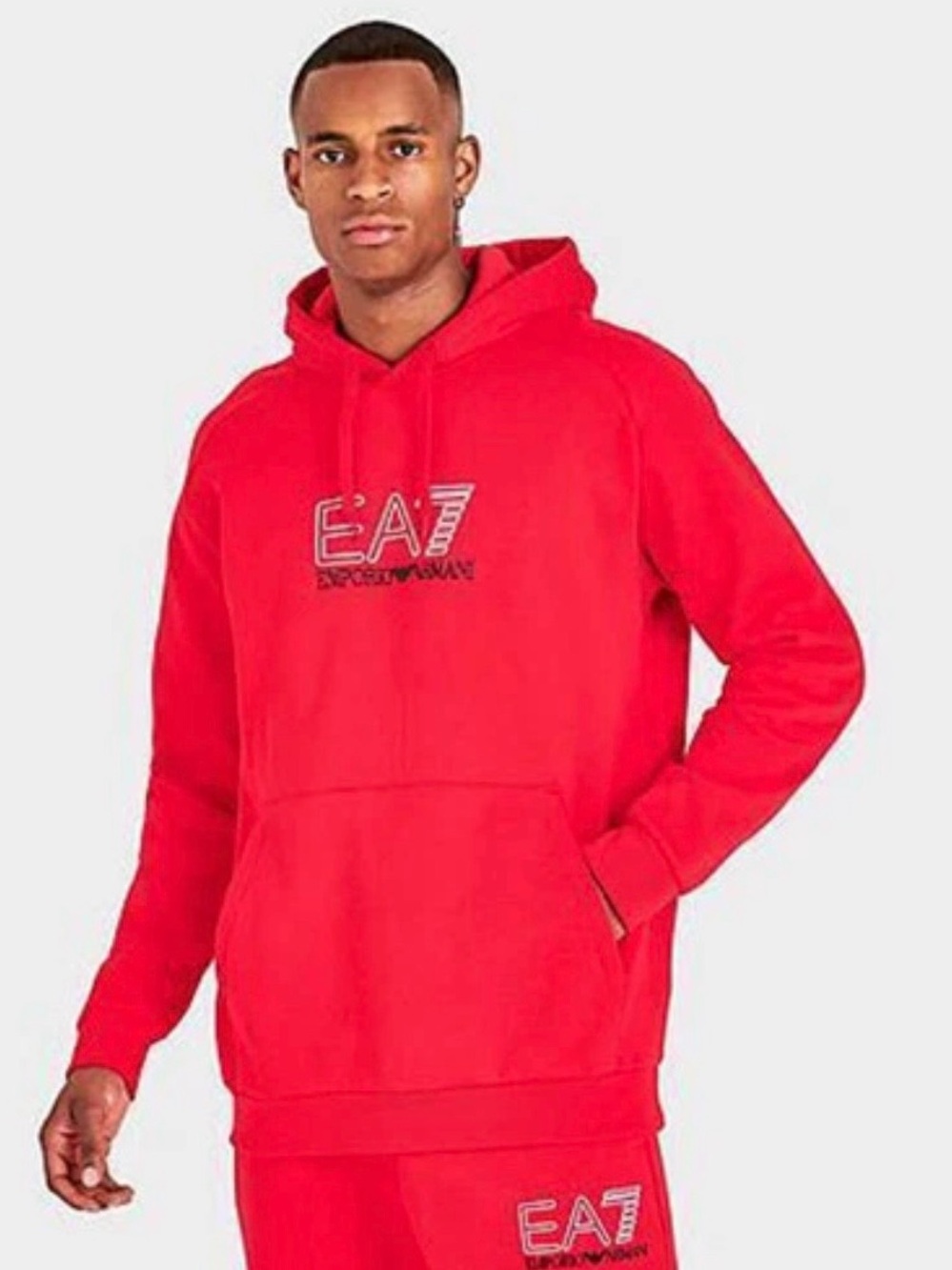 Emporio Armani Red EA7 Pullover Hoodie
